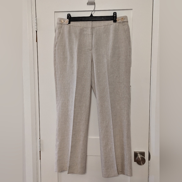 Talbots Windsor Linen Cream Pants Size 10 - Picture 7 of 9